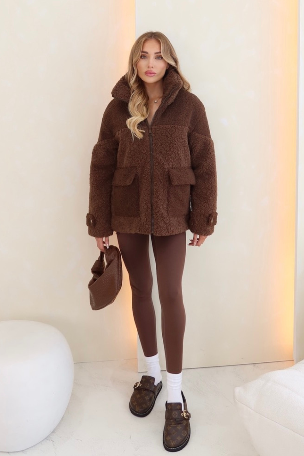 Kylie chocolate teddy jacket