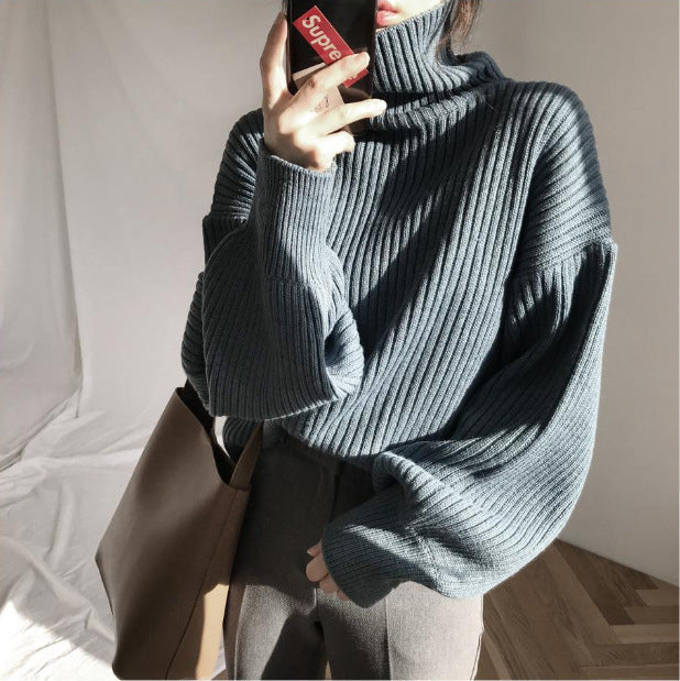 Zery™ | Luxe Turtleneck Balloon Sleeve Sweater