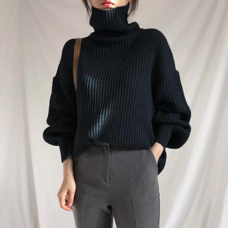 Zery™ | Luxe Turtleneck Balloon Sleeve Sweater