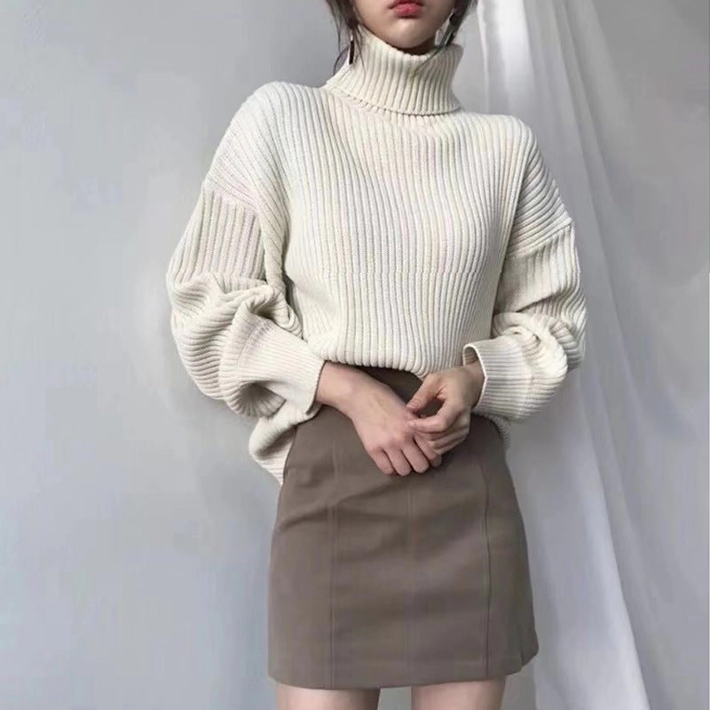 Zery™ | Luxe Turtleneck Balloon Sleeve Sweater