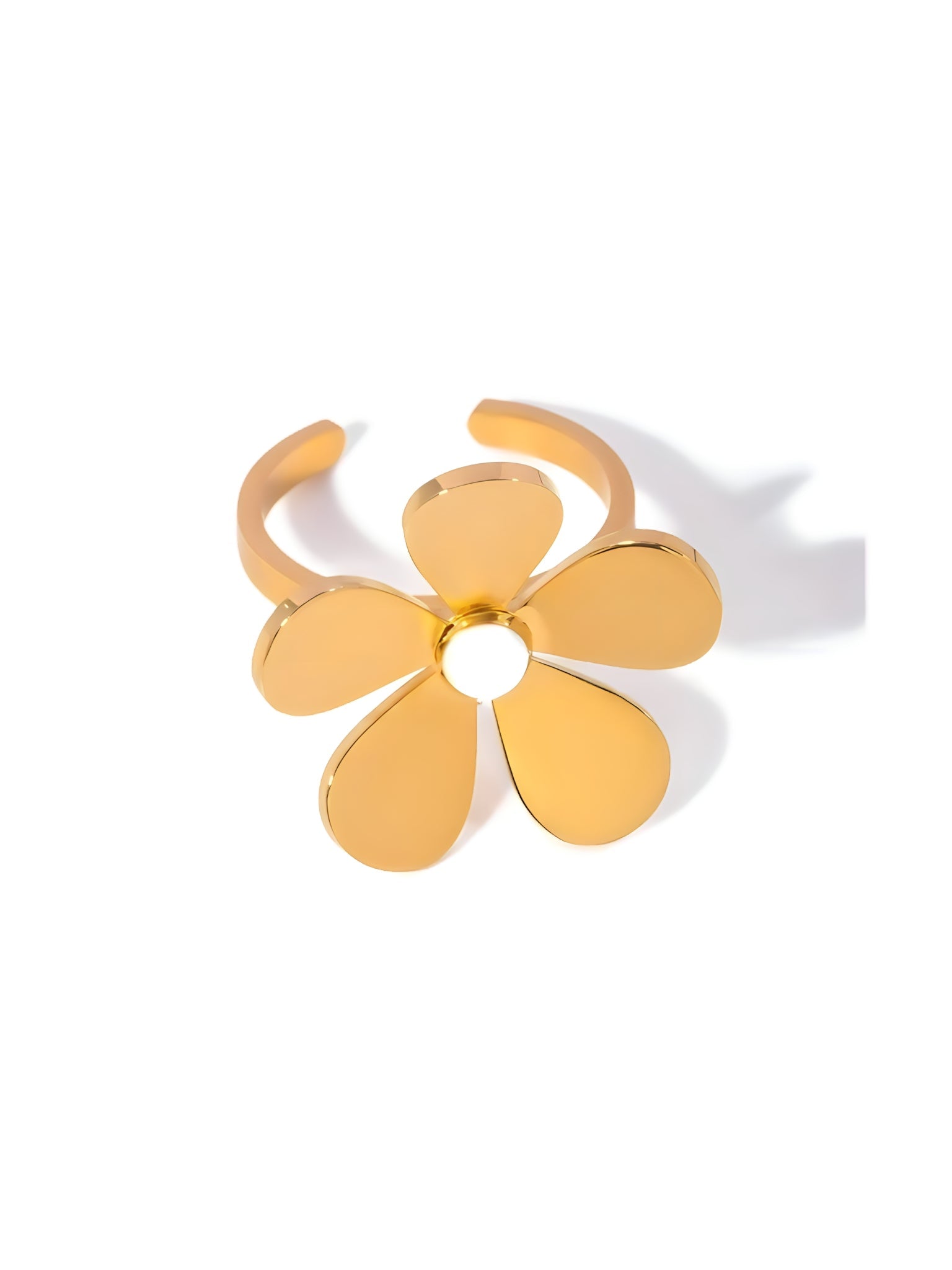 Flora Golden Enamel Daisy Ring