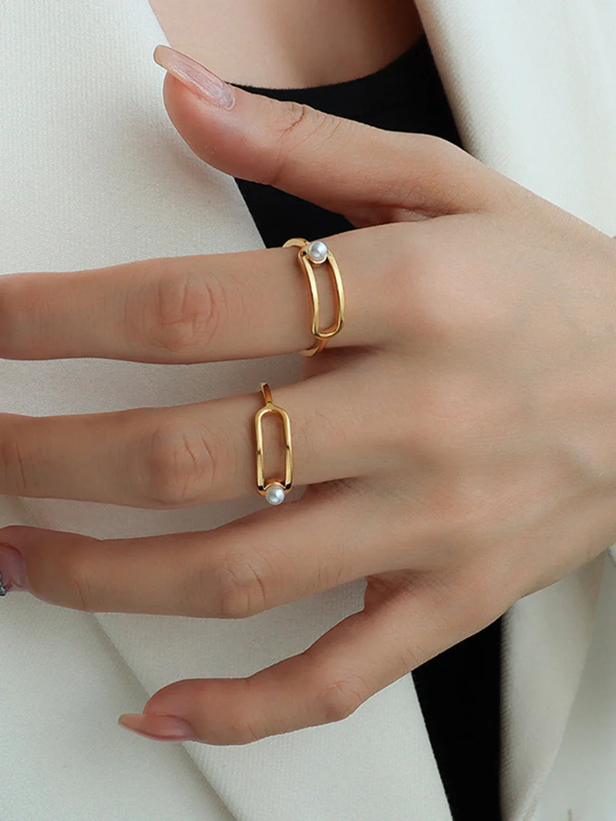 Amelia Golden Imitation Pearl Ring