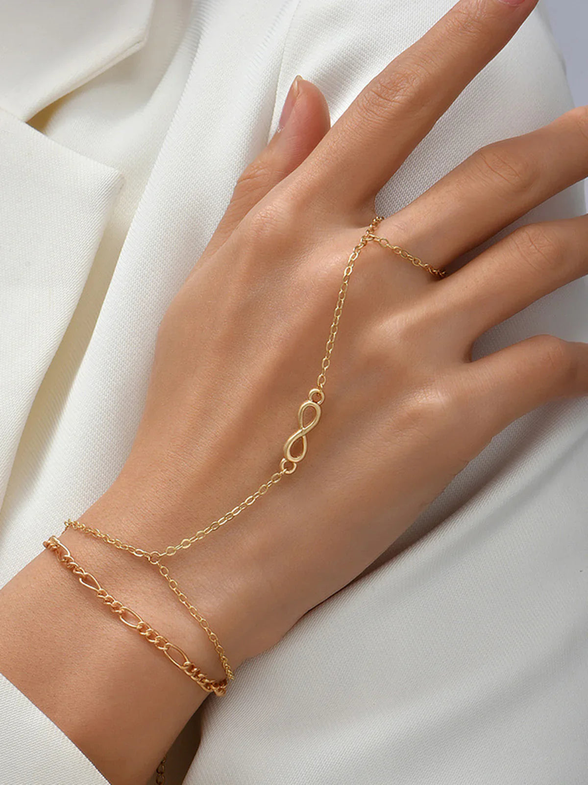 Enchanted Golden Finger Ring Bracelet