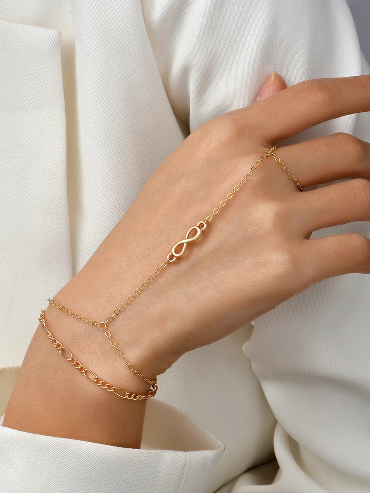 Enchanted Golden Finger Ring Bracelet