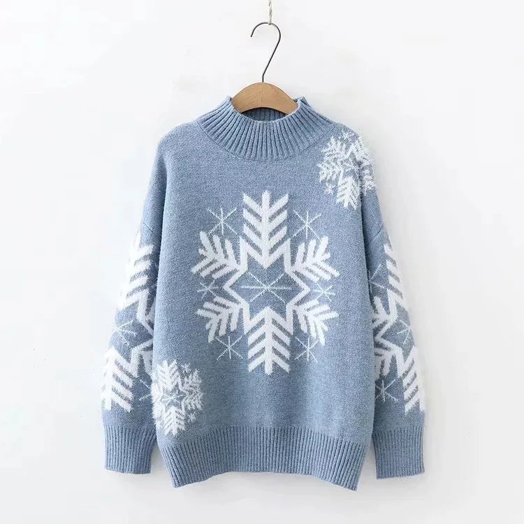 Zery ™ ISnowflake Pattern Long Sleeve Sweater