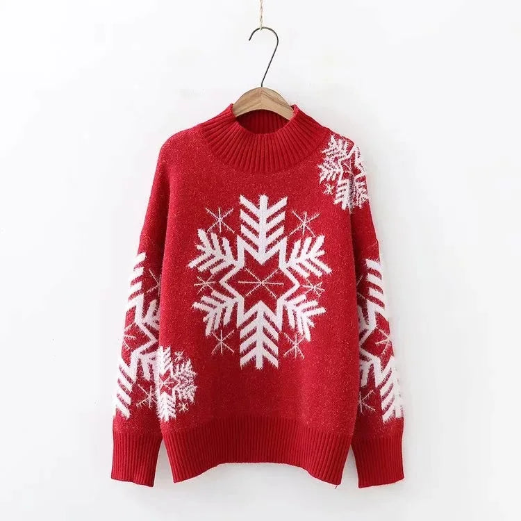 Zery ™ ISnowflake Pattern Long Sleeve Sweater