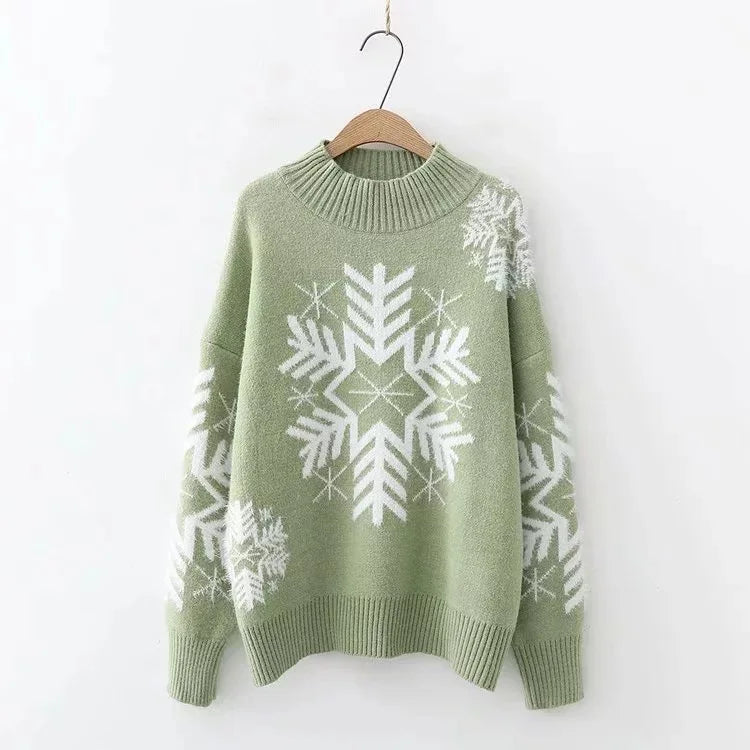 Zery ™ ISnowflake Pattern Long Sleeve Sweater