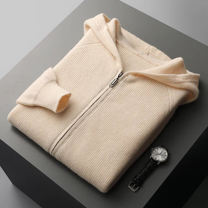 Zery™ | Luxe Merino Wool Men’s Autumn Hoodie