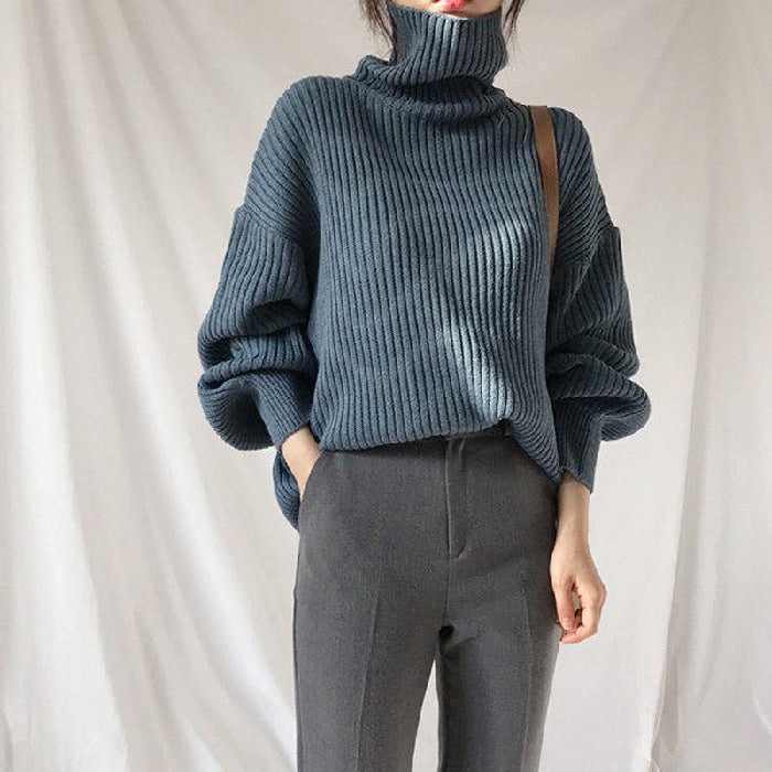 Zery™ | Luxe Turtleneck Balloon Sleeve Sweater