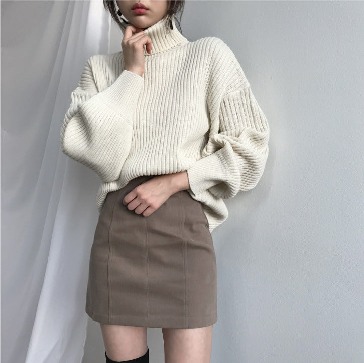 Zery™ | Luxe Turtleneck Balloon Sleeve Sweater